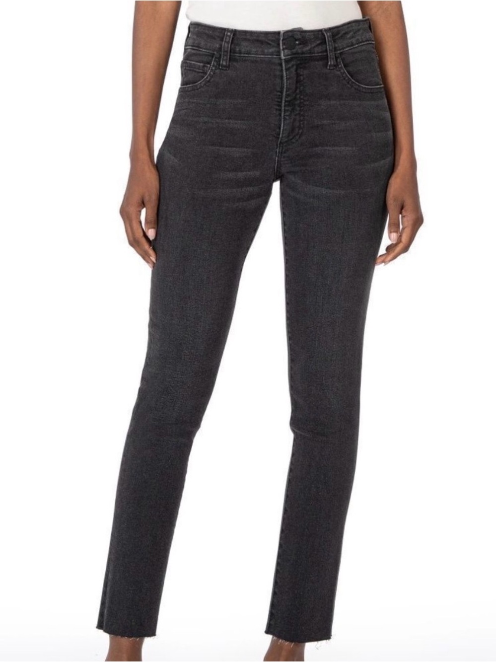 KUT from the Kloth distressed black - Reese ankle straight leg